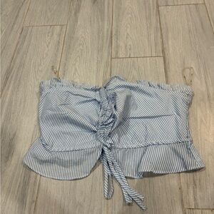 Iris Light Blue and White Striped Top